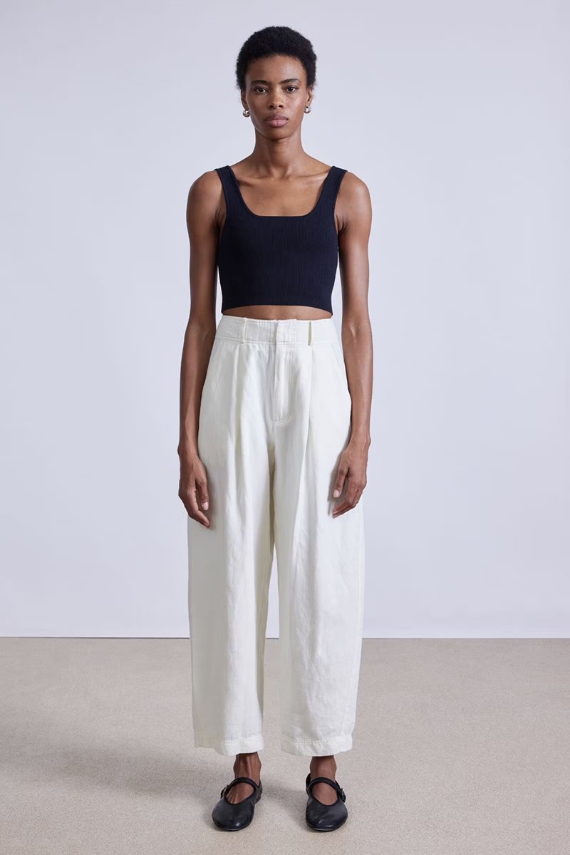 Apiece Apart bari cropped trouser - cream