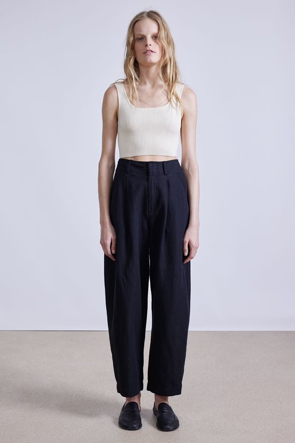 Apiece Apart bari cropped trouser - black