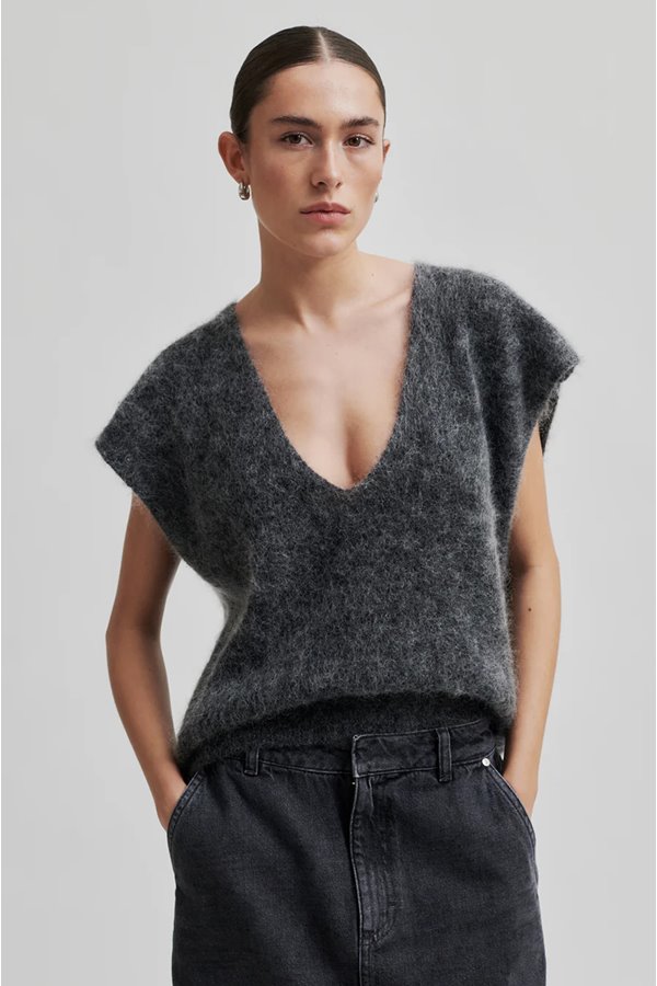 Second Female camryn knit vest  volcanic ash