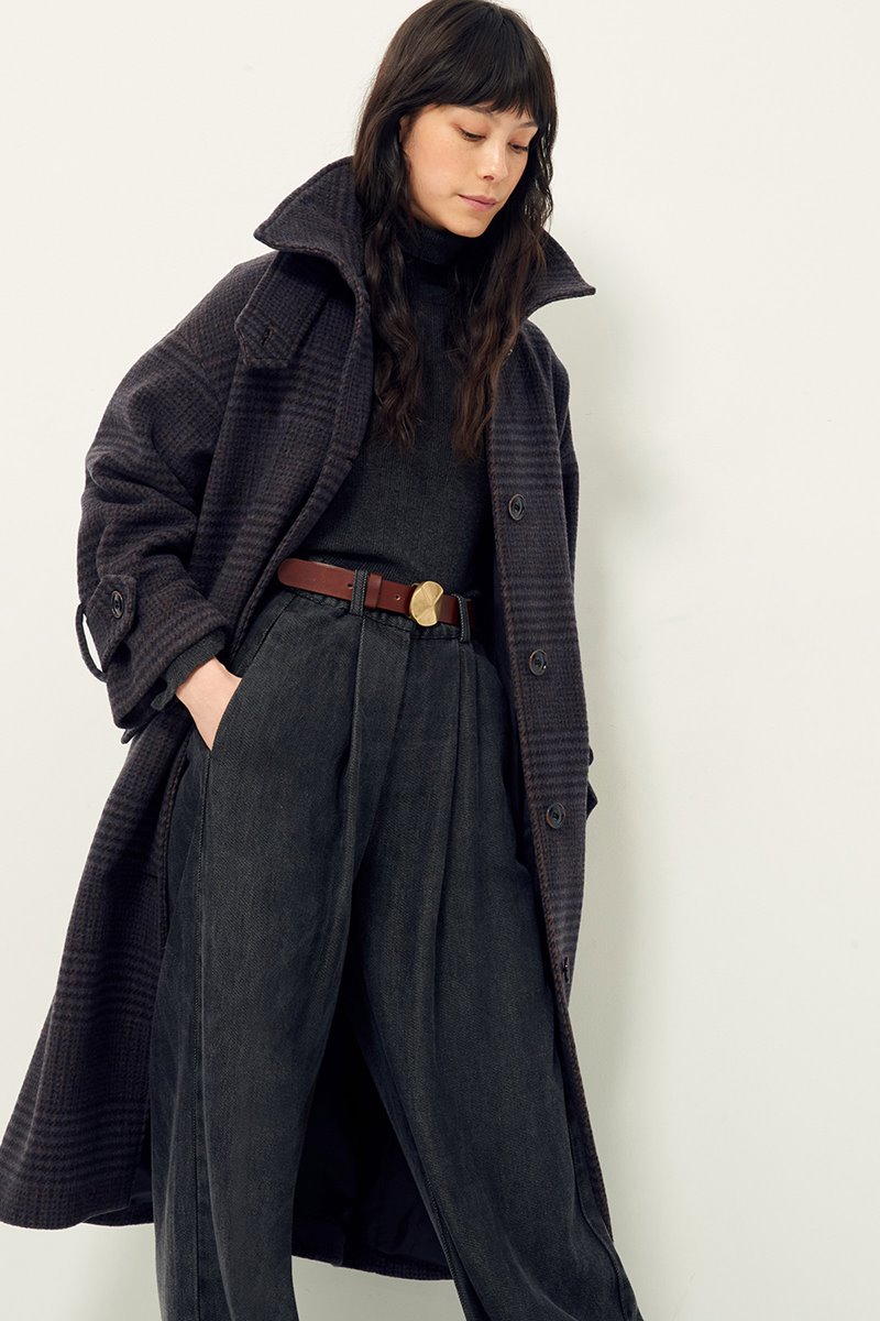 Sessun miamia coat - navy/brown