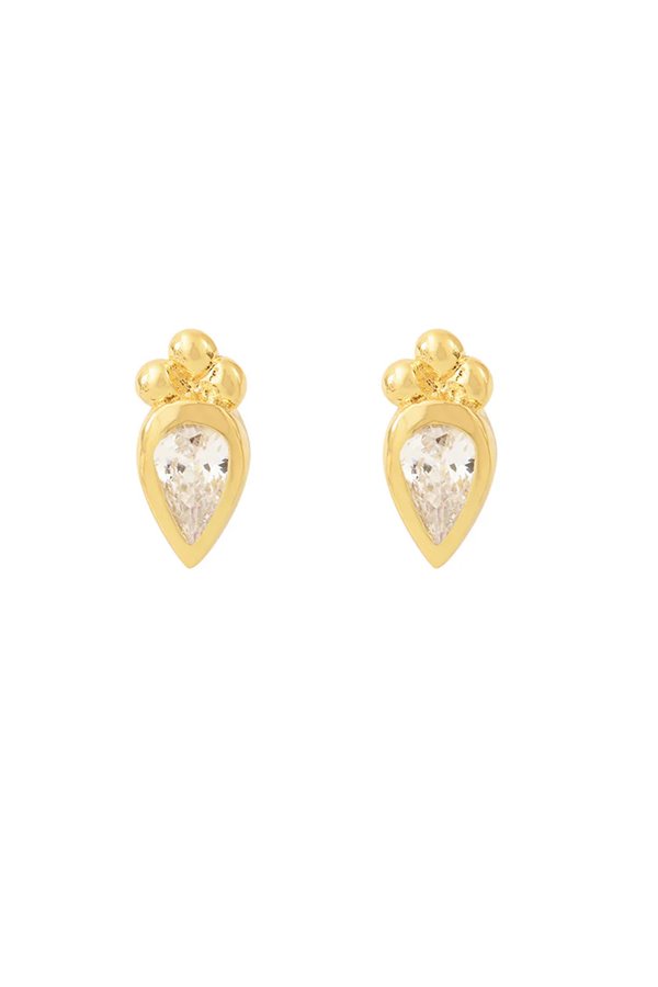 Louise Hendricks pear studs driss white